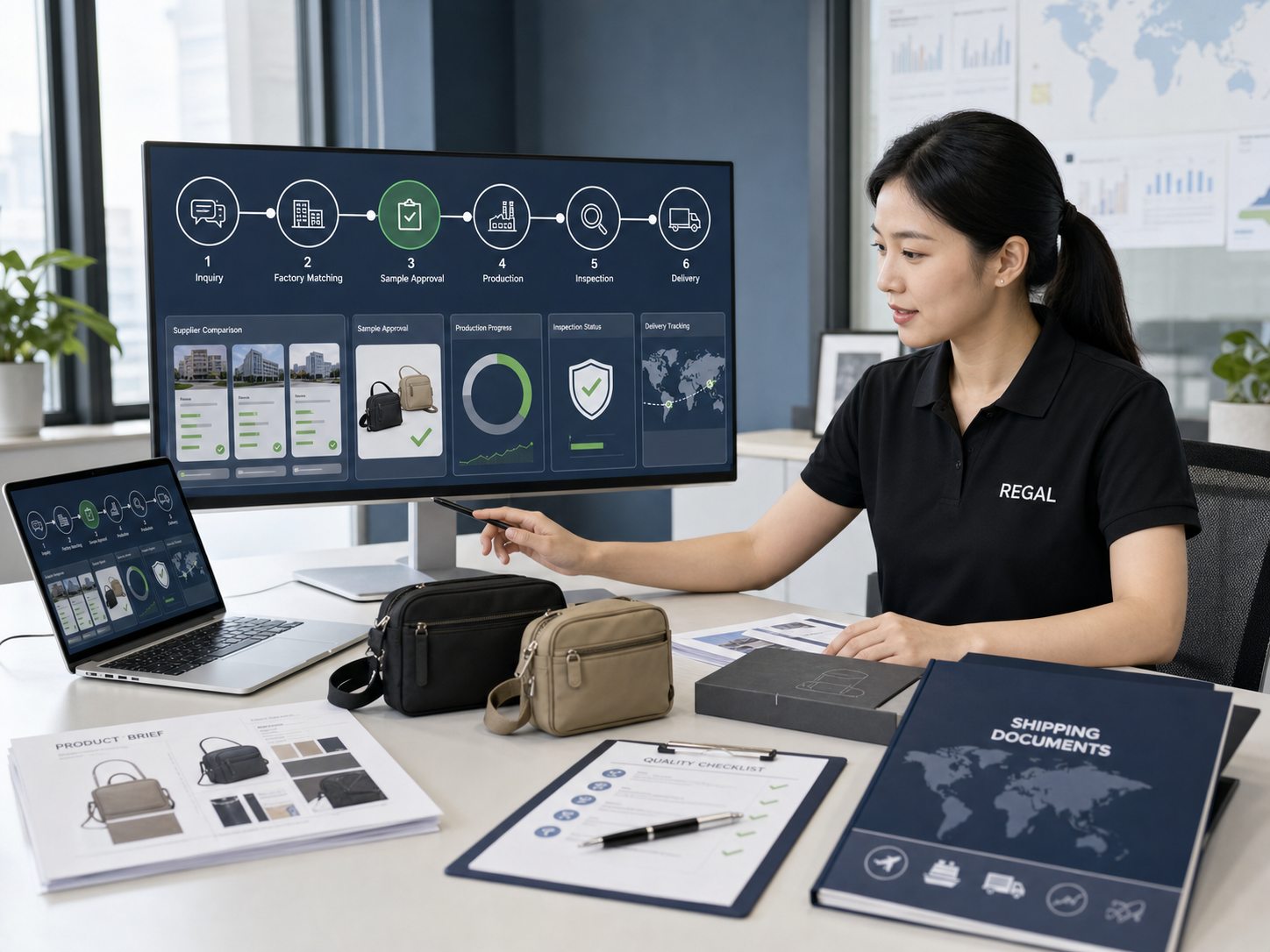 REGAL Sourcing project manager coordinating the complete sourcing workflow